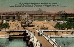 CPA Paris Panorama de la Place de la Concorde pris vers le Sacre Coeur de Montmartre et l'Opera a dr