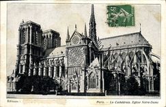 CPA Paris La Cathedrale Eglise Notre Dame 
