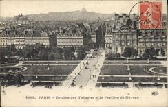 CPA Paris Jardins des Tuileries et le Pavillon de Marsan 