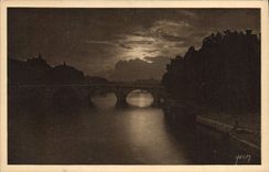 CPA Paris en Flanant Coucher de Soleil sur la Seine Pont Royal 