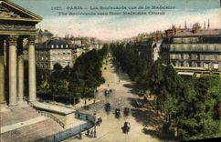 CPA Paris les Boulevards vus de la Madeleine 