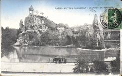 CPA Paris Buttes Chaumont le Pont de Briques 