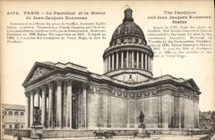 CPA Paris le Pantheon et la statue de Jean Jacques Rousseau 