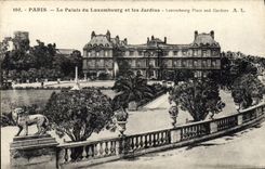 CPA Paris le Palais du Luxembourg et les Jardins 