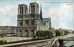 CPA Paris la Cathedrale Eglise Notre Dame 