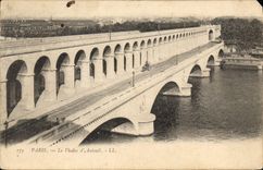 CPA Paris le Viaduc d'Auteuil Train