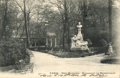 CPA Paris Parc Monceau Monument de Maupassant 
