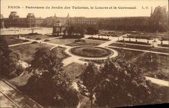 CPA Paris Panorama du Jardin des Tuileries le Louvre et le Carrousel 