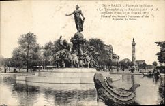 CPA Paris Place de la Nation le Triomphe de la Republique Par Dalou erige en 1899 