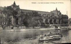 CPA Paris La Gare du Quai d'Orsay et le Palais 