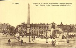 CPA Paris La Place de la Concorde les Fontaines et l'Obelisque de Louquor 