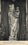 CPA Paris Notre Dame Statue de Notre Dame de Paris XIV siecle 