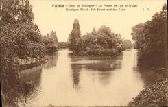 CPA Paris Bois de Boulogne La Pointe de l'Ile et le Lac 
