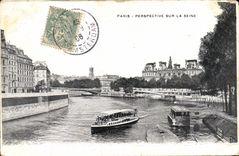 CPA Paris Perspective sur La Seine 