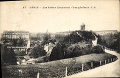 CPA Paris Les Buttes Chaumont Vue generale 