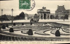 CPA Paris La Place du Carrousel Le Nouveau Jardin et l'Arc de Triomphe 