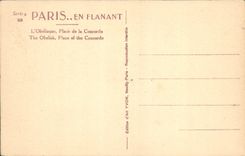 CPA Paris L'Obelisque Place de la Concorde 