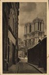 CPA Paris Notre Dame vue de la Rue Saint Julien le Pauvre 