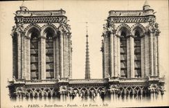 CPA Paris Notre Dame Facade Les Tours 