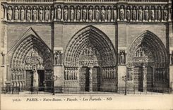 CPA Paris Notre Dame Facade Les Portails 