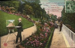 CPA Le Parc Terrasse du Trocadero Le Jardin du Roi Saint Cloud
