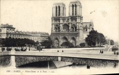 CPA Paris Notre Dame et le Pont 