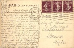 CPA Paris Le Pont de la Tournelle et la Statue de Sainte Genevieve Patroame de Paris 