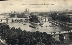 CPA Paris Panorama de la Cite vue prise du Louvre 