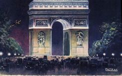 CPA Paris la Nuit Illuminations de l'Arc de Triomphe 