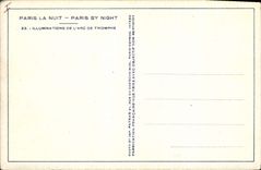 CPA Paris la Nuit Illuminations de l'Arc de Triomphe 