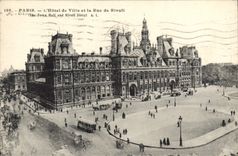 CPA Paris L'Hotel de Ville et la Rue de Rivoli 