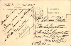 CPA Paris Perspective sur la Place du Carrousel