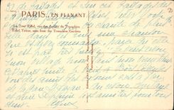 CPA Paris La Tour Eiffel vue des Jardins du Trocadero Rhinoceros 