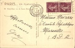 CPA Paris Notre Dame vue du Square Rene 