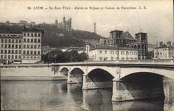 CPA Lyon Le Pont Tilsit Abside de St Jean et Coteau de Fourvieres 