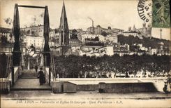 CPA Lyon Passerelle et Eglise St Georges 