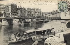 CPA Lyon Pont la Feuillee ou Pont Bateau