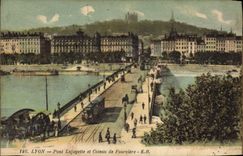 CPA Lyon Pont Lafayette et Coteau de Fourviere 