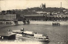 CPA Lyon La Saone Coteau de Fourviere et Ascenseur de la Tour 