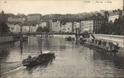 CPA Lyon Vue sur a Saone 