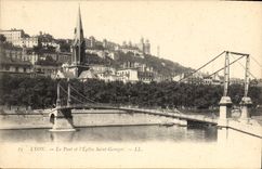 CPA Lyon Le Pont et l'Eglise Saint Georges 