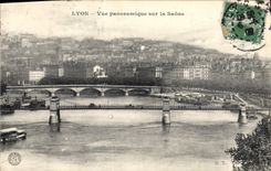 CPA Lyon Vue panoramique sur la Saone 