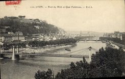 CPA Lyon Pont du Midi et Quai Fulchiron 