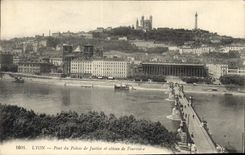 CPA Lyon Pont du Palais de Justice et coteau de Fourviere 