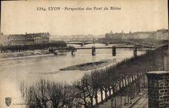CPA Lyon Perspective des Pont du Rhone 