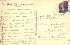 CPA Paris Perspective sur la Place du Carrousel 