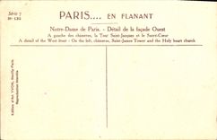 CPA Paris Notre Dame de Paris Detail de la facade Ouest 