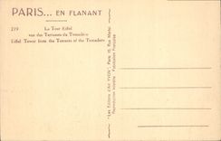 CPA Paris La Tour Eiffel vue des Terrasses du Trocadero 