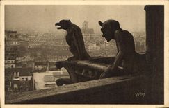 CPA Paris Notre Dame de Paris Detail de la facade Nord 