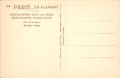 CPA Paris Montmartre sous la neige 